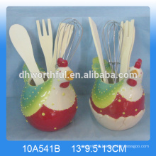 The most popular ceramic rooster utensil holder for kitchen